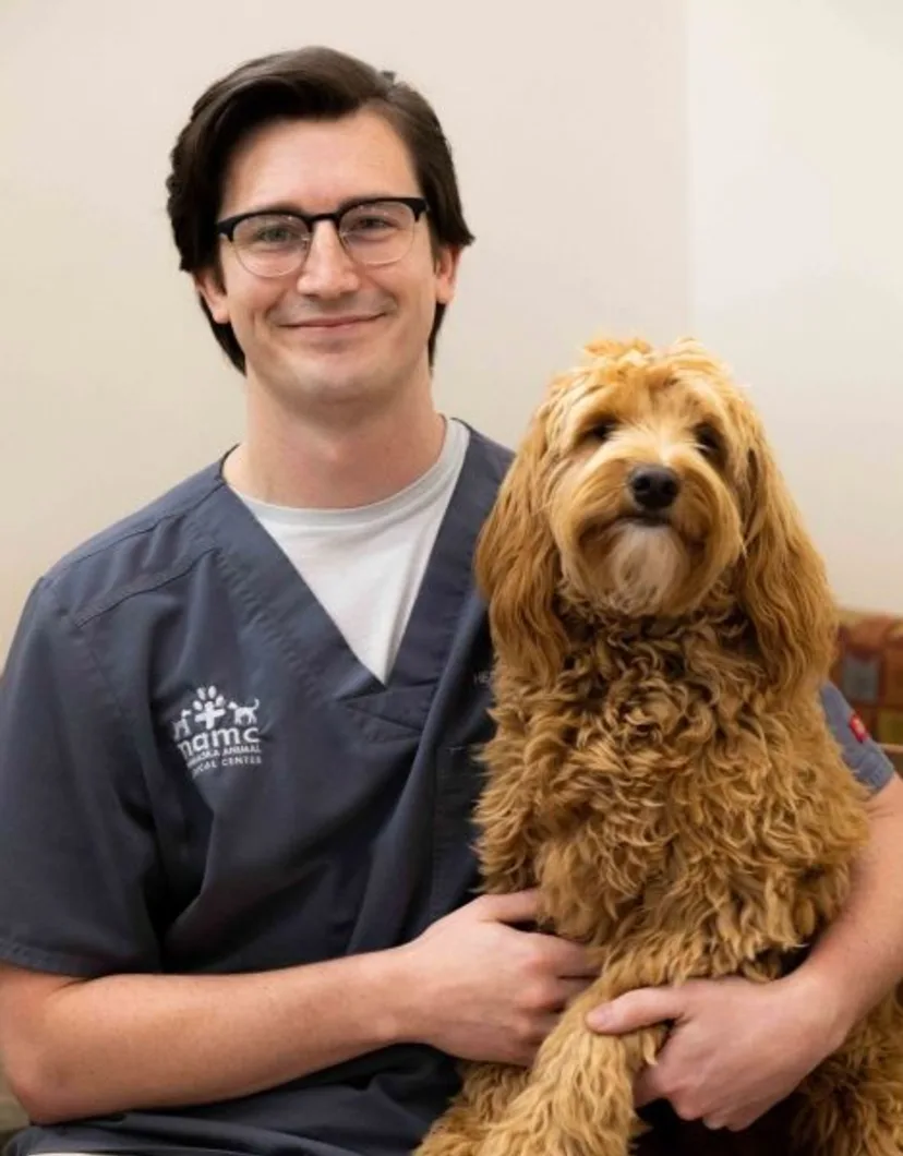 Dr. Becker and dog.